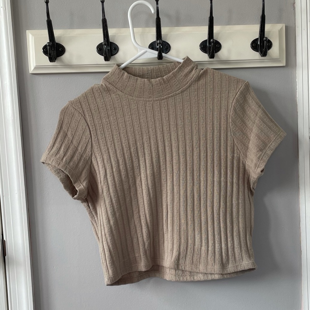 mock neck knit top